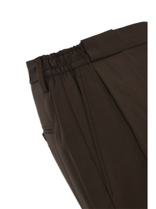 Pantalone Portobellos con pinces in lana Marrone BRIGLIA | PORTOBELLOS 32510800146